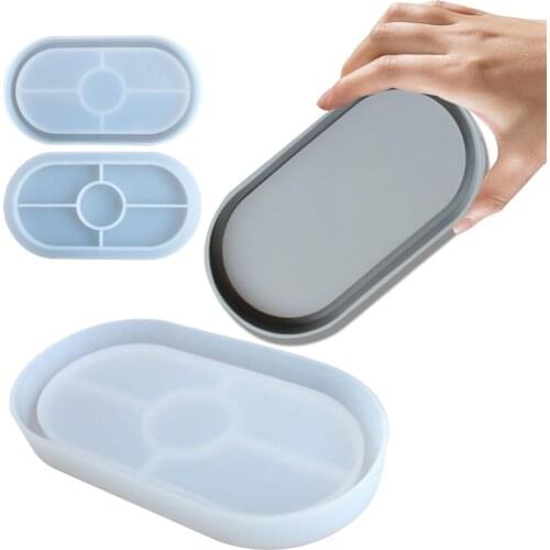 Silicone Ashtray Oval Coaster Mold Tray Epoxy Resin DIY Craft Jewelry Mould