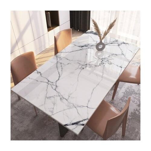 Nordic Marble Coffee Table Mat PVC Soft Glass Tablecloth Table Pad Home Decor Dining Table Mat Upgrade Tasteless