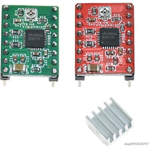 A4988 DRV8825 Compatible StepStick Stepper Motor Diver Module with Heat Sink for 3D Printer Controller Green/Red M10 Wholesales