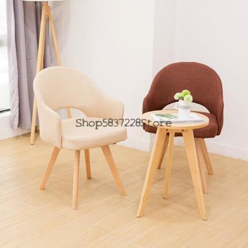 Modern Simple Leisure Chair Nordic Solid Wood Dining Chair Household Makeup Chair Computer Chair Manicure Chair Armchair
