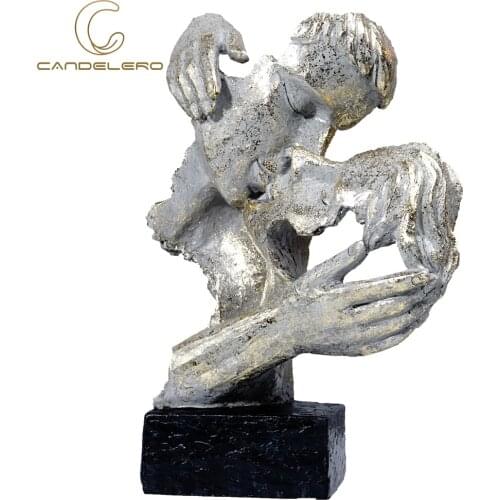 Figurines For Interior Statue Modern Art Home Decor Home Desk Decoration Modern Sculptures For House Couple Family Wisdom Resin