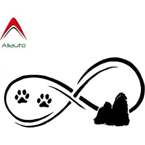Aliauto Fashion Car Stickers Tzu Shih Pet Dog Paw Print Vinyl Waterproof Reflective Decal Automobile Decoration,17cm*8cm