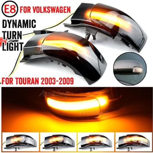 For VW Touran 2003 2004 2005 2006 2007 2008 2009 2010 LED Dynamic Turn Signal Light Side Mirror Sequential Blinker