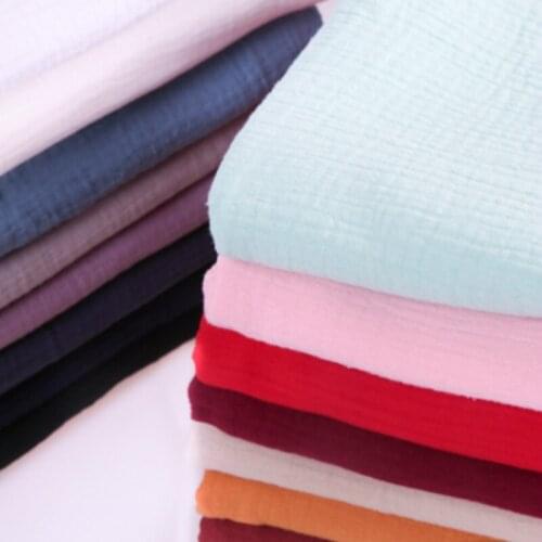 Pure Cotton Double Gauze Cloth Baby Cotton Yarn Fabric Clothes Dress Clothing Texture Crepe Cotton Linen Sewing Material