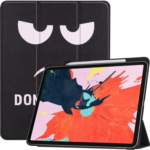 Smart Case For iPad Pro 12.9 2018 Case With Pencil Holder PU Leather Trifold Stand+PC Hard Back Cover For New iPad Pro 12.9 Case