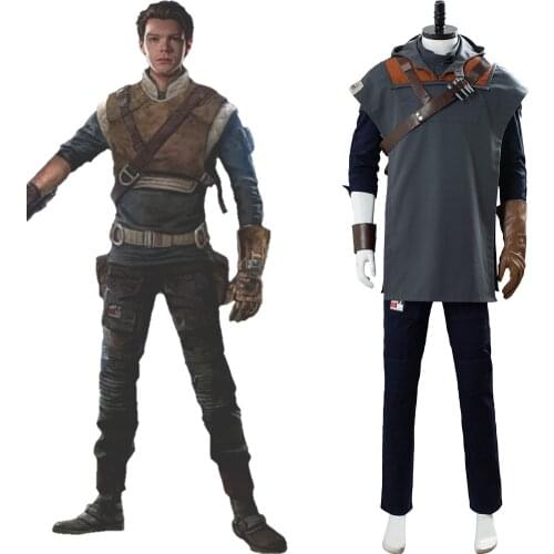 In Stock) Star Cosplay Wars Jedi Fallen Order Cosplay Cal Kestis Costume Outfit Uniform Halloween Suit Men Christmas Gift