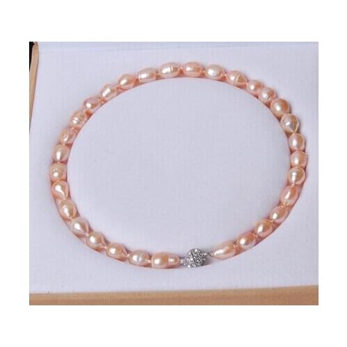 Eternal wedding Gift word 925 Sterling real 925 real natural big DYY+++817 Big Genuine Rice Pink akoya cultu