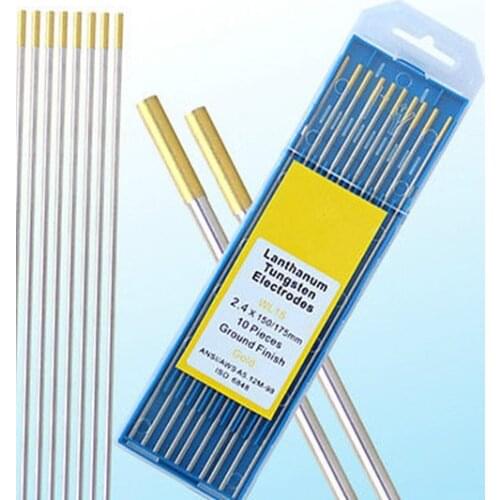 Gold Tip 1.6mm x 175mm 10pcs Tungsten Electrode WL15 TIG Welding Machine Welder Parts
