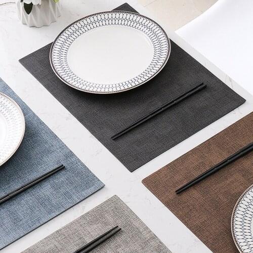 Japanese food waterproof high-end placemat Oil-proof heat-insulat imitation cloth pattern leather table mat Coaster tablecloth