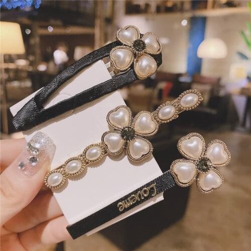 Elegant Women Girls Pearls Flower Geometric Hair Clips Sweet Hair Ornament Hairpin Barrette Headband Hair Accessories Headwear