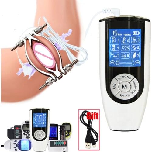Electro Shock Labia Clip Clit Clamp,Electrical Stimulation Pussy Clamp G-spot Masturbator,Vagina Speculum BDSM Sex Toy For Women
