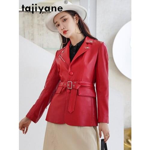 Made Jacket Womens of Genuine Leather 2021 Autumn Woman Natural Sheepskin Jacket Female Coat Slim Mujer Chaqueta TN456