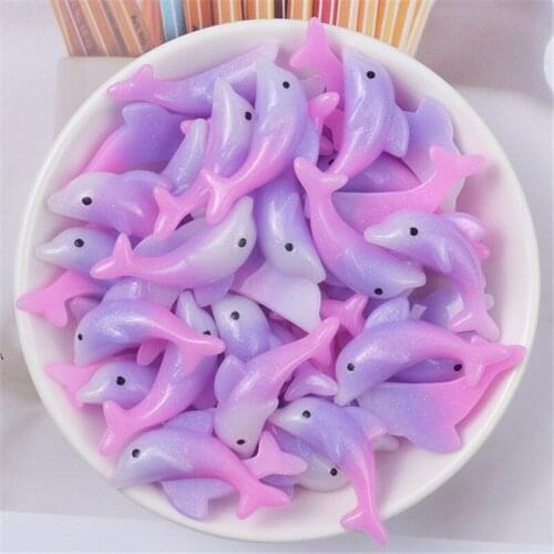 10pcs 19*35mm Colorful Gradient Color Dolphin Charms DIY Necklace Bracelet For Jewelry Making Accessories