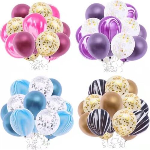 12 inch balloon decoration metal agate Sequin Balloon Set