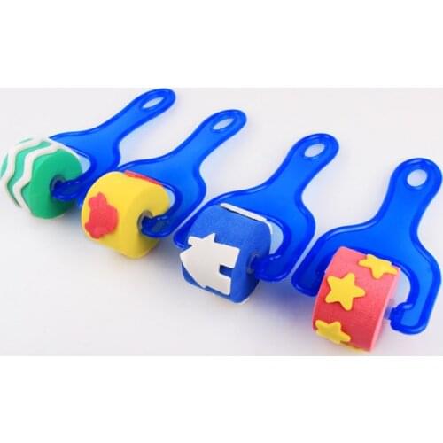 4pcs Boys Girls Arts and Crafts Painting Learning Coloring Drawing Sets Sponge Seals Educational Toys for Children Kids