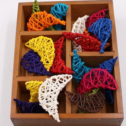 5pcs 6cm Rattan moon Artificial Straw Ball For Birthday Party Wedding Decoration Christmas Decor Home Ornament Supplies