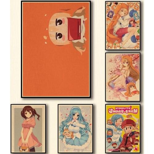 50 Designs Anime Himouto! Umaru-chan Kraftpaper Poster Protagonist Artwork Fancy Wall Sticker for Coffee House Bar