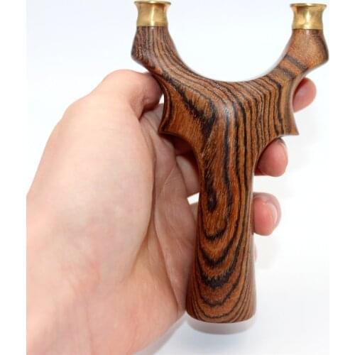 Toys For Boys Solid Red Sandalwood Slingshot Free Tied Feel King Outdoor Competitive Hunting Slingshot Copper Head Slingshot