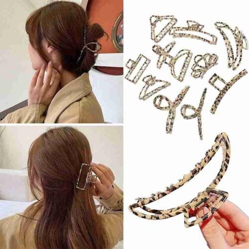 Leopard Metal Hair Claws Vintage Leopard Hairpins Hair Clips Barrettes For Women Crab Hair Accessories Leopard Metal Hair Claws