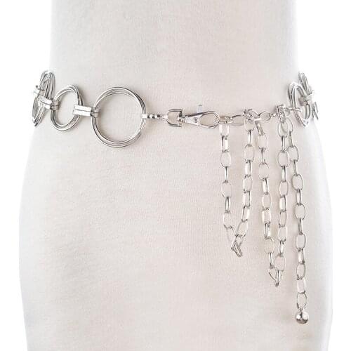 New metal waist chain silver simple womens belt skirt decorative skirt sweater decorative waist chain