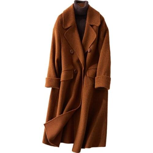 2020 New Fashionable Woollen Overcoat Alpaca Alpaca Chunshai Two-sided Wool Loose Coat