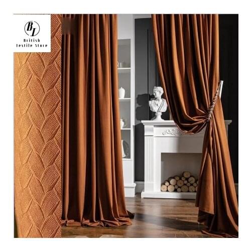2021 New High-end Nordic Light Luxury Texture Shading Velvet Curtains for Living Room Bedroom Home Decor Blackout Curtains