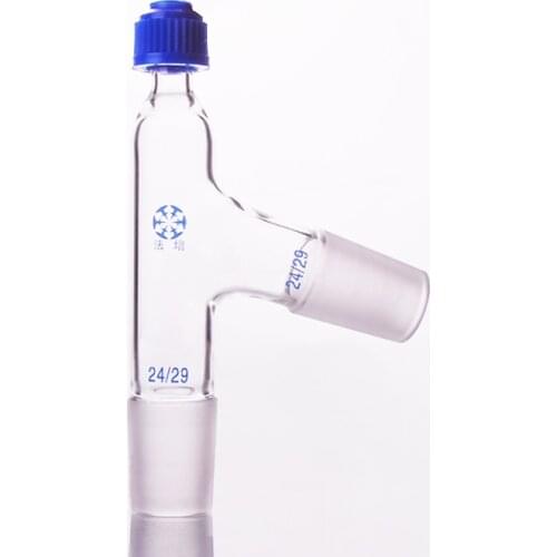 Distillation Adapter,75 Degree with Chem-Thread,Down joint 24/29,Side joint 24/29,Screw distillation head with cap nut