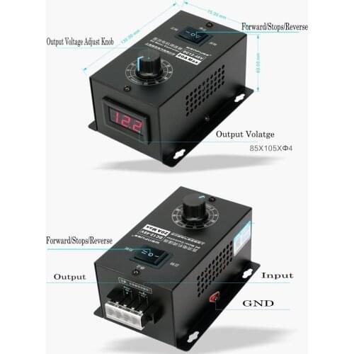 DC12 ~ 48V 20A DC Motor Speed Controller PWM regulator 12V 24V 48V 1200W Digital Display Reversible 0~100% adjustable