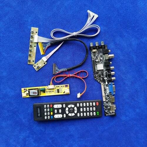 HDMI-compatible USB AV VGA DVB Signal Digital 1366*768 KIT LCD Drive Card 2CCFL Fit LQ185T1LGN2/LTM185AT01/LTM185AT02 LVDS 30Pin