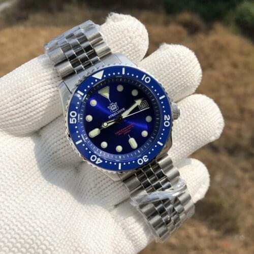 STEELDIVE Mens Automatic Watches,Dive Watch Stainless Steel Men 20Bar Waterproof Mechanical Wristwatch C3 Luminous Ceramic Bezel