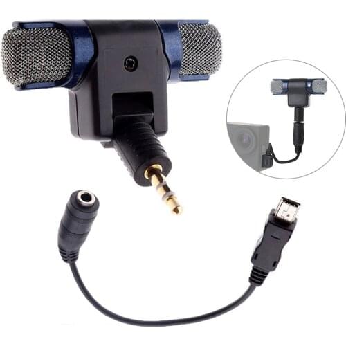Stereo Microphone 3.5mm Plug with USB Aadapter Cable Compatible with GoPro hero 3/3+/4 Sports Camera Smartphone