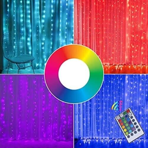 3M LED Curtain Garland on the Window USB String Lights Fairy Festoon With Remote Christmas Wedding Ramadan Decoration for Home