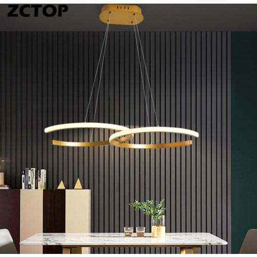 Black Gold LED Chandeliers Round Nordic Modern Ceiling Lamp Used in Dining Living Room Restaurant Bar Cafe Office Pendant Light