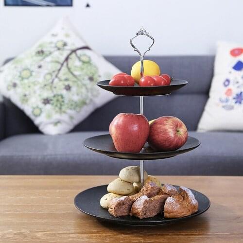 European-style Three-layer Fruit Plate Ceramic Double-layer Cake Plate Candy Dried Fruit Plate Creative Afternoon Tea Snack Rack