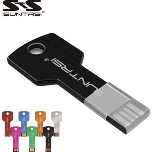 Suntrsi USB Flash Drive 4 8 16 32 64G pendrive 128G Pen drive флешка waterproof u-disk 2.0 key usb stick gift for PC