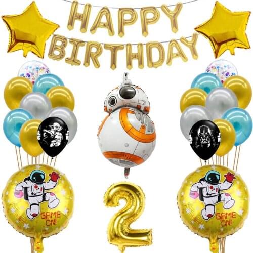 Marvel Star Wars Balloon Happy Birthday Decorations Letter Balloon R2D2 BB8 Robot Set Christmas cosplay Birthday Gifts