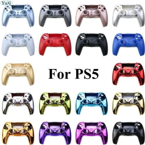 YuXi Non-slip Plastic Chrome Hard Shell For Sony Playstations PS5 Controller Cover Skin Protection Case For PS5 Gamepad Controle