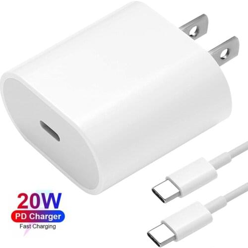 PD 20W USB-C Power Adapter Charger US EU Plug QC4.0 Smart Phone Fast Charger for ipad pro 2021 2020 2018 11'' 13'' iPhone 12 11