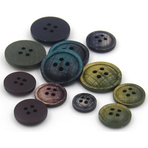 10pcs/lot Button suit button color wood buckle wood pattern shirt button four eye shirt button sweater buckle