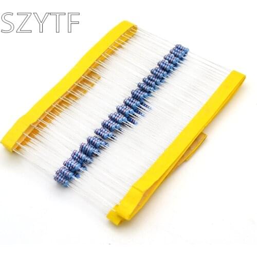 100pcs 0.25W 1/4W 1R~22M 1% Metal film resistor 10k resistance