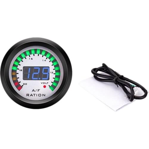 2 in 1 Air Fuel Ratio Gauge Voltmeter 12V 52mm Digital Car AFR Volt Meter Indicator Voltage Gauge