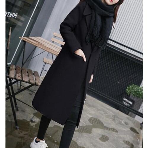 2018 autumn and winter new thick loose loose long woolen coat female spring warm over the knee Slim pike wool coat