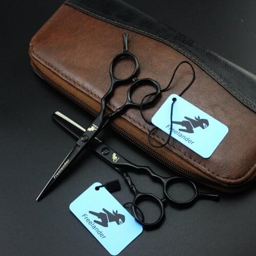 5.5 inch black paint hairdressing scissors 400C Japan hair scissors for salon barber cutting thinning shears style tools