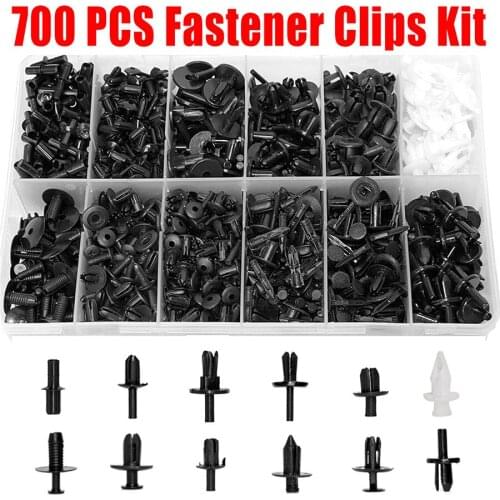 700pcs 12 Sizes Plastics Car Mixed Fastener Car Door Bumper Panel Fender Retainer Push Rivet Fastener Clips