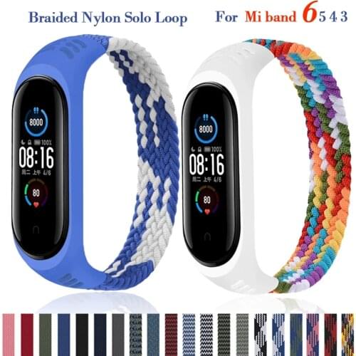 Bracelet for xiaomi Mi band 5 6 Strap Nylon Braided Solo Loop belt Miband4 Miband 5 Wristband for xiaomi Mi band 4 3 watchband