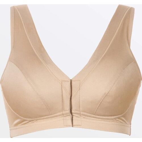 Women Front closure Bras Unlined Seamless Bra Full cup Tank back 100% REAL silk lingerie