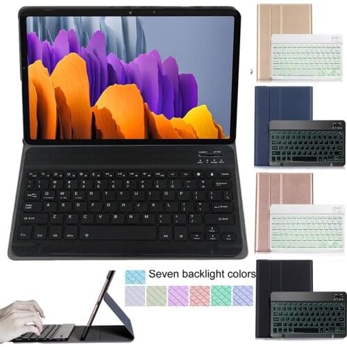 Keyboard Case for Samsung Galaxy Tab S7 11inch Tablet SM-T870 SM-T875 Stand Leather Cover with Bluetooth Wireless Keyboard