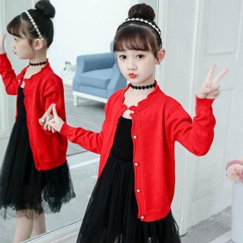 Toddler Teen Clothes Kids Girls Cardigan Cotton Knitted Sweater Children Cardigans Outerwear Girl Sweater Kids Coats 6 8 10 12