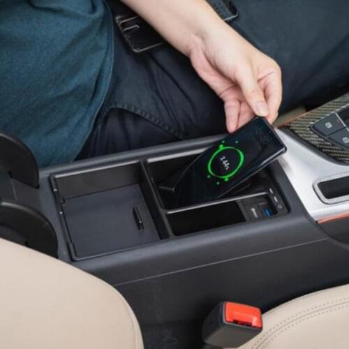 For Audi A4 B9 A5 S4 S5 RS4 RS5 15W wireless charging phone charger charging case armrest box charging plate accessories