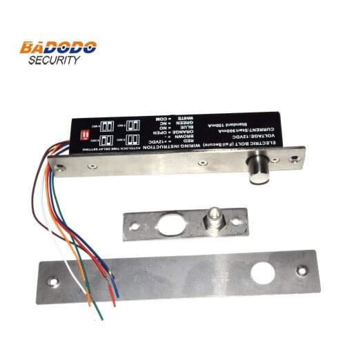 DC12V 6 lines Electric bolt lock fail safe or fail secure with time delay electric lock 2000KG holding force for home security